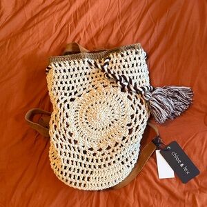 Chloe & Lex Macrame Boho Backpack with Round Bottom